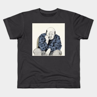 Asian painting. Sad old man thinking Kids T-Shirt